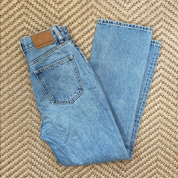 Denim Forum Denim - Aritzia - Denim Forum - Pin-Up Super High Staright Denim Jeans - Blue - 26x28L